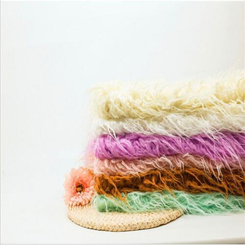 Newborn Photography Props BlanketsSoft Long Fur Plush Baby Blanket Basket Flokati StufferFaux Fur Fotografia Backdrop