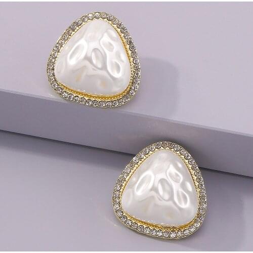 Contracted Pearl Geometry Earrings Sweet Wind Restoring Ancient Ways, Senior Irregular Cute/Romantic Women Stud Earrings