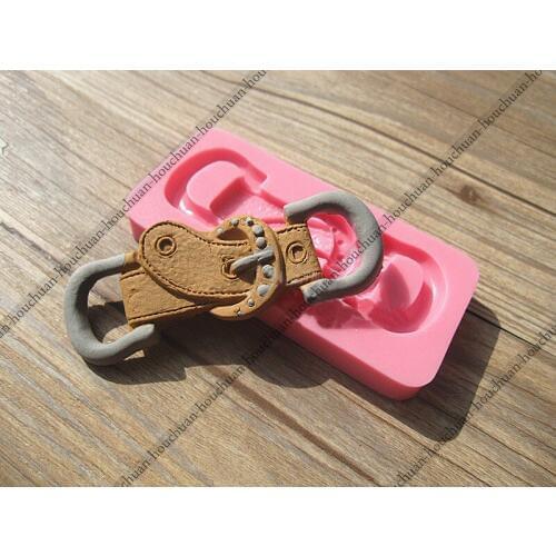 3D Belt Buckle Border Trim Fondant Silicone Molds Sugar Craft Cake Decorating Tools Women Baking Molds Kitchen Accessories