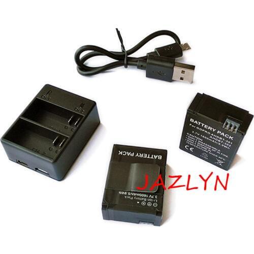 3-In-1 AHDBT-301 AHDBT-302 Battery 2x and Dual USB Charger for GoPro HD HERO3 HERO3+ Hero 3 3+ Video Action Cameras