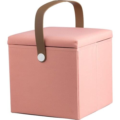 YUEWO Square storage stool storage stool can sit adult sofa soft stool shoe stool home storage box storage stool