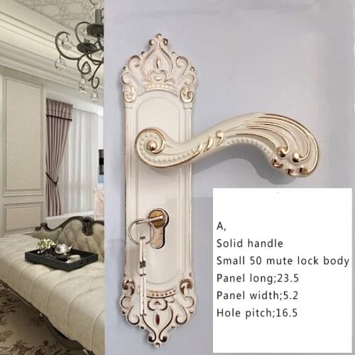 European Style Bedroom Handle Lock Door Lock Key Kit Combination Aluminum Alloy Retro Lock Family Room Door Hardware Accessories