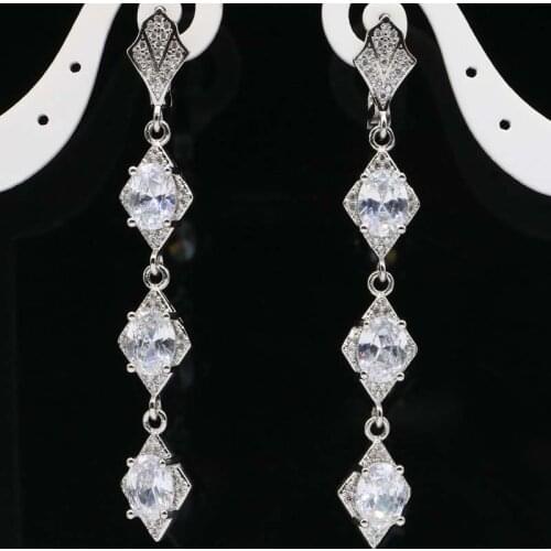 47x26mm Pretty Created Pink Raspberry Rhodolite Garnet Silver Earrings for Women Silver Wedding Wholesale Drop Shipping