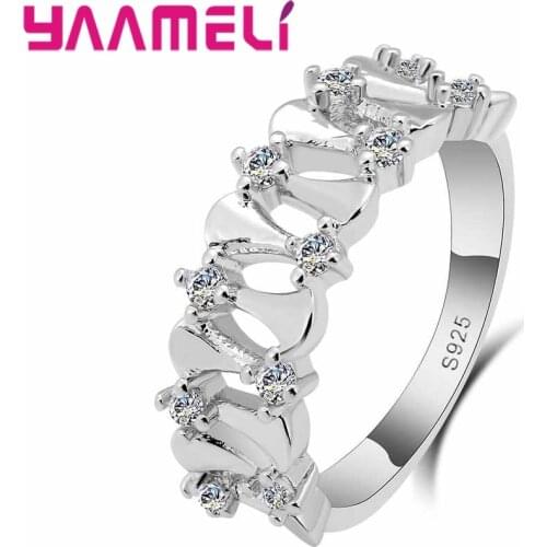 Rings For Women With Cubic Zircon Fashion Crystal Jewelry Engagement Accessory 925 Sterling Silver Wedding Ring Bijoux