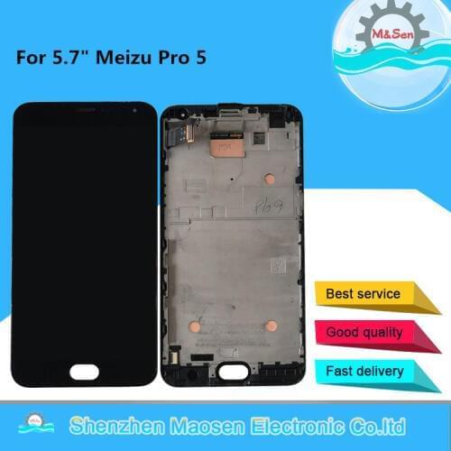Original AMOLED M&Sen 5.7" For Meizu Pro 5 Pro5 LCD Screen Display+Touch Panel Digitizer With Frame For Meizu Pro 5 LCD Display