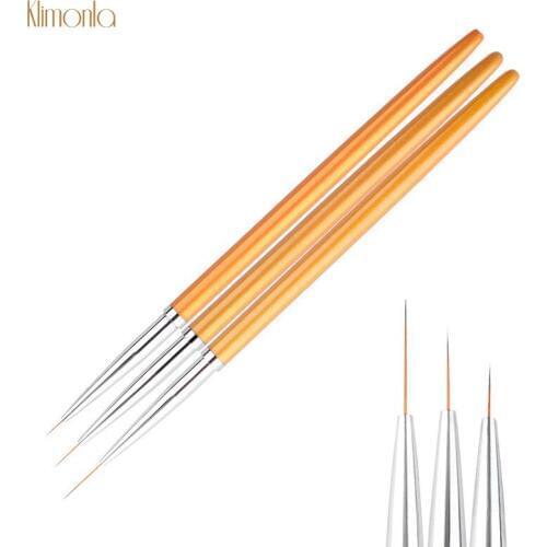 3pcs/set Gold Nail Art Design Painting Pen Metal UV Gel Nail Liner Polish Dotting Pen DIY Manicure Nail Salon Tools