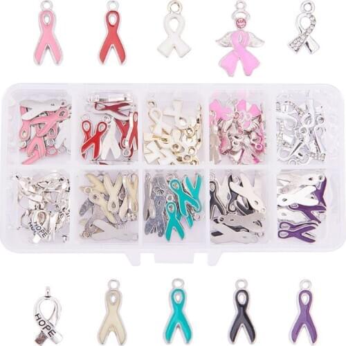 1 Box Ribbon Alloy Enamel Charms Pendants Handmade DIY Jewelry Making Accessory 1XCA