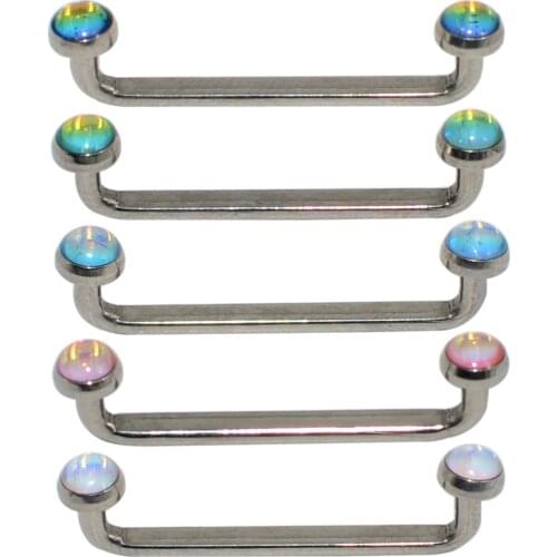 1 PC Titanium Crystal AB CZ Gem Internally Threaded Surface Barbell Micro Dermal Anchor 14G steel Body Piercing Jewelry