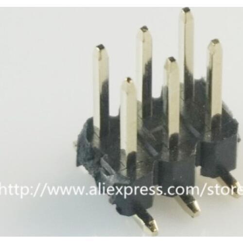 10pcs 2x3 P 6 pin 2.54 mm SMT Pin Header Male dual row surface mount PCB Tin Rohs Reach two rows No locator peg cut by hand