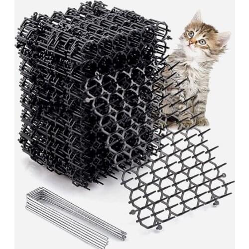 12pcs Dog Cat Scat Plastic Mat Animal Deterrent Repellent Outdoor Scarer Spike Portable Pest Control Products