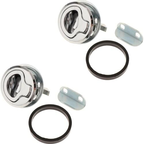 2xBoat Hatch Turning Latch-Lift Pull Ring-Stainless Steel for Marine Trailer