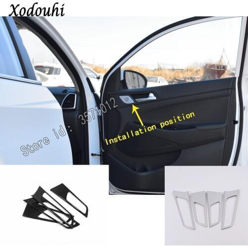 For Hyundai Tucson 2019 2020 Car Styling Cover Detector Stick Trim ABS Chrome Car Door Inner Built Handle Bowl Armrest 4pcs