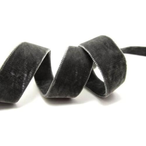 6 / 9/ 22/ 36mm ||GREY DOUBLE SIDED Velvet Ribbon || Swiss Made Velveteen