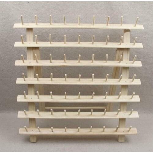 63 Spool Wood Sewing Thread Stand Organizer Embroidery Storage Rack Holder Bracket SCIE999