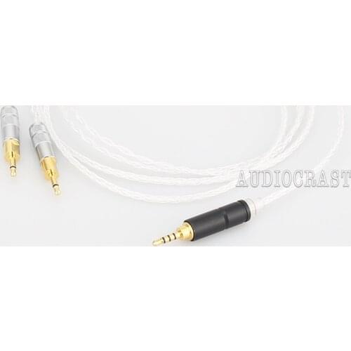 Audiocrast 2.5/3.5/4.4mm Balanced 8core Silver Plated Headphone Upgrade Cable for HD700 HD 700 M1060 M1060c Audio grade cable
