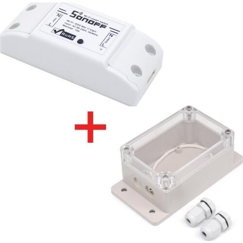 Aihasd Sonoff Basic WiFi Wireless Smart Switch APP Controlled + IP66 Waterproof Case For Smart Home