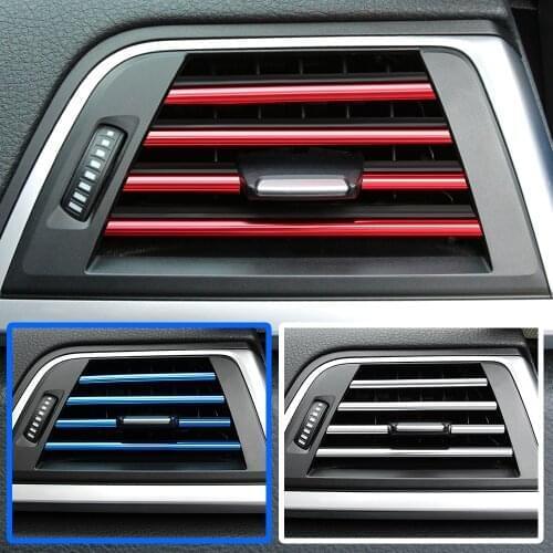 Car Air Conditioner Outlet Vent Grille Decoration Strip for Fiat Panda Bravo Punto Linea Croma 500 595 skoda octavia a5 fabia