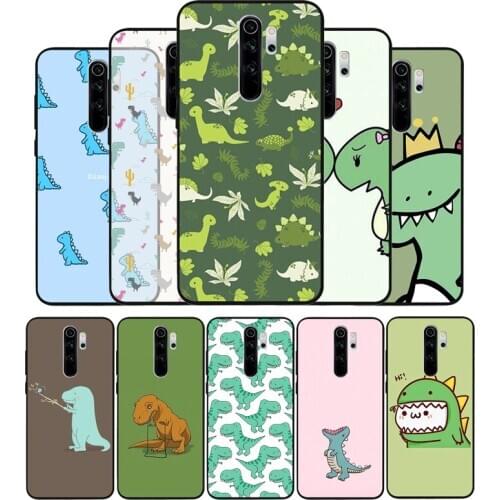 Cartoon dinosaur Soft Silicone black Phone Case For Redmi 4A 4X 5PLUS 5A NOTE 9S 9 8T 8 7 6 5 4 PRO