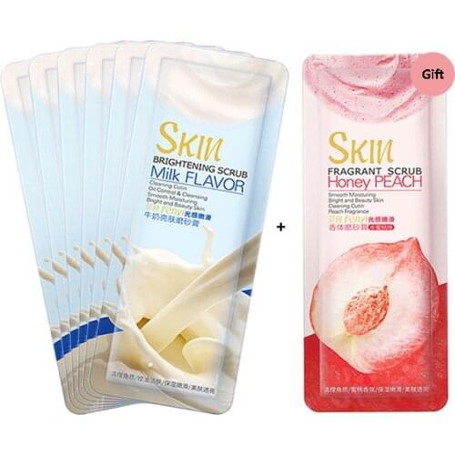 Travel Outfit Exfoliating Milk Flavor Body Scrub Remove Acne Brightening Face Skin Rejuvenation Spa Cleansing Mud Cream