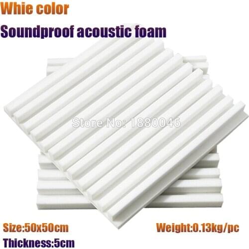 Eco-friendly white acoustic foam Soundproof acoustic panel studio foam size 50*50*5cm for Studio Room