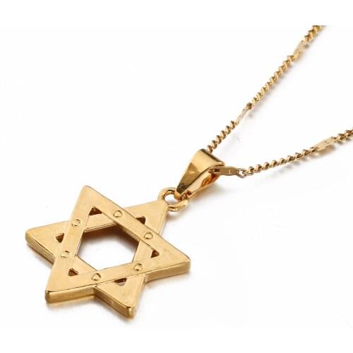 Jewish Magen Star of David Pendant Necklace Women Chain Jewelry