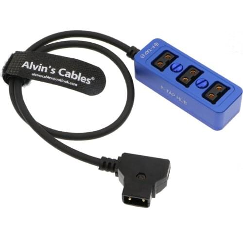 Dtap Male to Three Port D tap Female Splitter Cable with Screw Threads for ARRI RED Z CAM Cameras TILTA Steadicam IDX V-Mount Ba