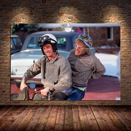 Canvas Painting Dumb And Dumber Bathroom Jim Carrey Movie Funny Posters and Prints Wall Art Pictures Decoration Cuadros Unframed