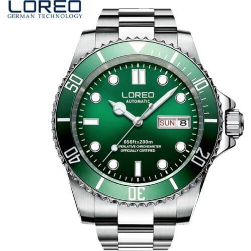 Luxury Brand Mens Sports Diving Mechanical Movement Business Watch 200m Waterproof Steel Stainless Men Wristwatch