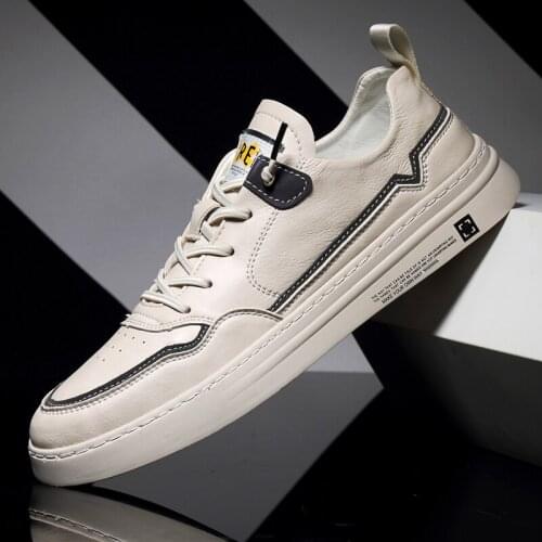 Mens Spring Autumn Casual Shoe Leather Thick Sole Low Top Lace Up Sport Casual Shoe Comfortable Breathable Big Size Casual Shoe