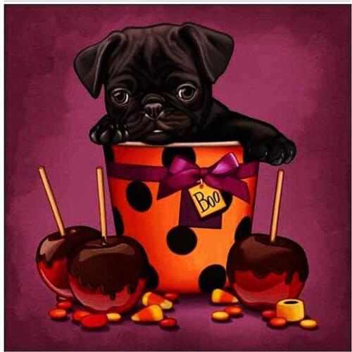 Animal Dog Terrier DIY Cross Stitch 11CT Embroidery Kits Needlework Craft Set Cotton Thread Printed Canvas Home Wholesale