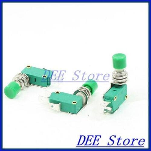 Limit switches, micro SPDT 3-Terminal Green Button Actuator Momentary Mini Limit Microswitch