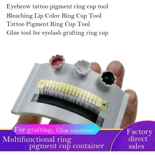 Grafting Ring Cup Set Tattoo Semi-permanent Pigment Cup Disposable Ring Cup Eyelash Glue Cup Grafting Special Beauty Makeup Tool