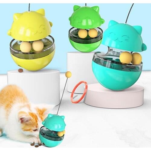 Durable Pet Cat Slow Food Toys Tumbler Leakage Food Ball Food Container Dispenser Cat Self Teaser Toys