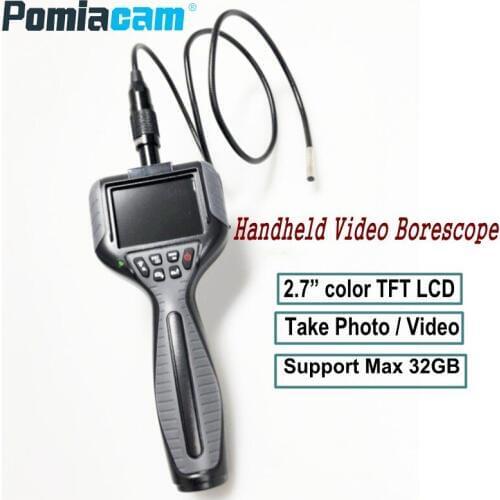 Industrial Handheld Video Endoscope Borescope 99D6 Dia 5.5mm 2.7"LCD Pipe Tube Snake Video Inspection Camera support SD Card/DVR
