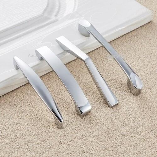 Cabinet Cupboard Knob Zinc Alloy Drawer Kitchen Handle Dresser Furniture Pull Modern Silver Mirror Hardware