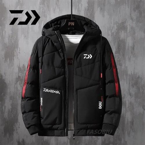 Daiwa Fishing Jacket Men Breathable Quick Dry Warm Fishing Coat Waterproof Winter Sport Clothing Hooded Fishing Clothes Outdoor