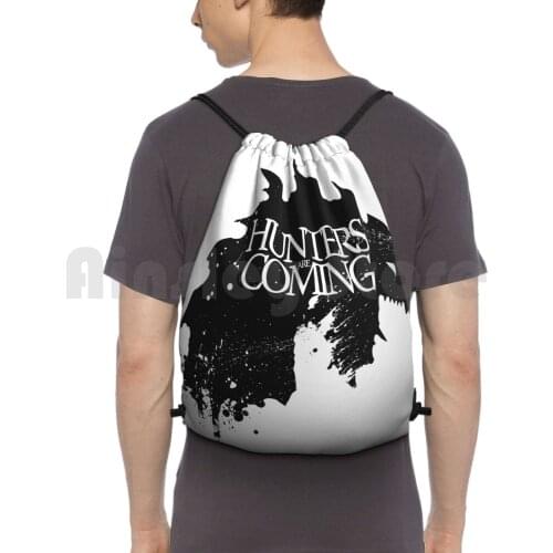 Hunters Are Coming Backpack Drawstring Bags Gym Bag Waterproof Monster Hunter Video Games Series