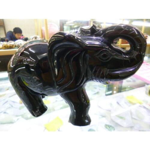 2270g(4.99 lb) Natural Obsidian Elephant Hand Carved