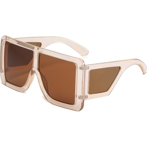 Elbru Large Frame Fashion Four Lens Sunglasses Personality Mens and Womens Trend Street Shot Sunscreen and Shading Sunglasses