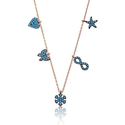 Tevuli 925 Sterling Silver Turquoise Stone Fortune Necklace