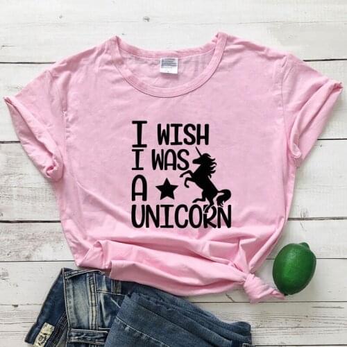I Wish I Was A Unicorn T-shirt Plus Size Women Short Sleeve Magical Tshirt Cute Lady Summer Graphic Tee Shirt Top camiseta