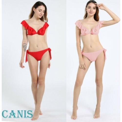 Womens Bikini Set Bandage Push-Up Padded Swimwear Swimsuit Bathing Brazilian Hot Deep V Neck