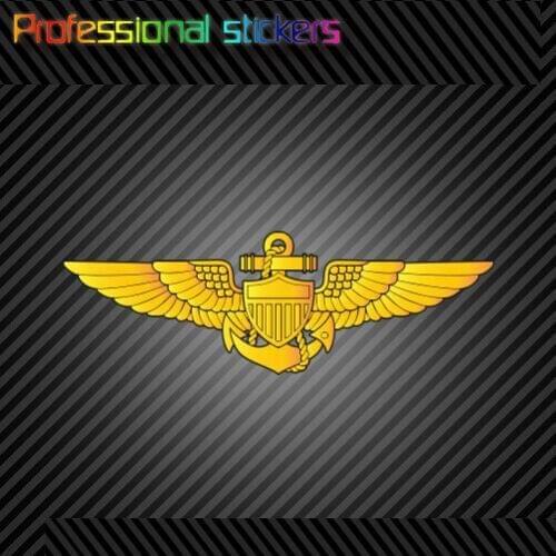 Gold Navy Aviator Wings Sticker Premium Die Cut Vinyl Logo Naval Pilot Aviation Stickers for Car, RV, Laptops, Motorcycles