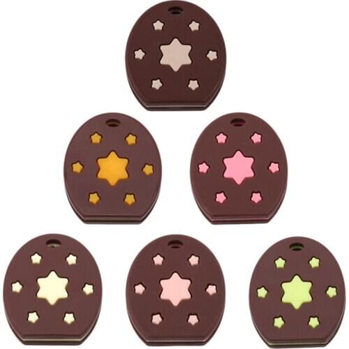 1pc Silicone Beads Baby Teether Silicone Teething Beads Rubber Teething Ring Babies Pacifier Clips Biscuit Chew Food Grade Toys