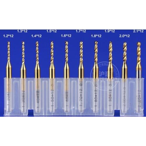 10pc 1.2mm-2.1mm PCB Wood cutter CNC Router Bits Corn End Mills Corn Milling Cutter Tool Engraving Bits For CNC Engraver Machine