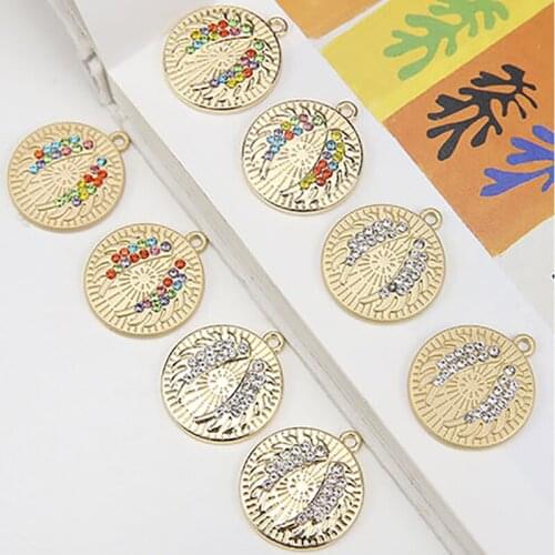 10pcs Fashion European And American Alloy Angel Wings Coin Pendant Earrings For Women Material Diy Handmade Jewelry Accessories