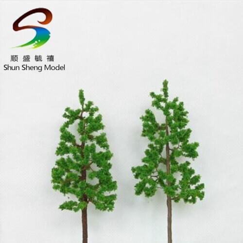 100pcs H :65mm Scale Train Layout Set Model Wire Tree Light Green Pine Tree 6540