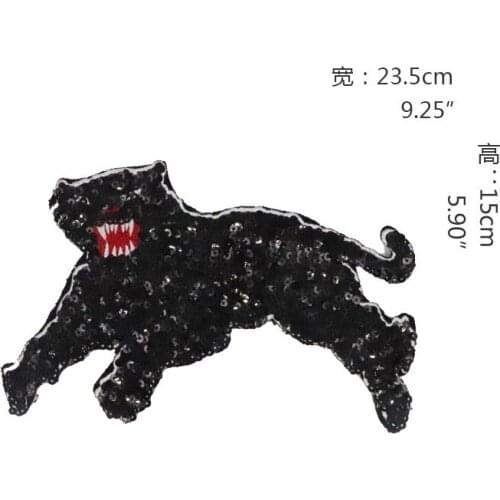 2pcs/set Clothing Accessories Animal Leopard Sequins Patches EMB Applique Sew On Patch DIY Embroidered Bling Bling Leopard