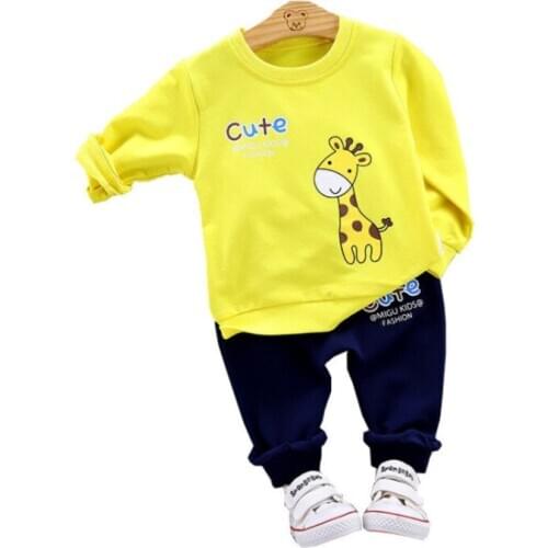New Spring Autumn Children Fashion Clothes Baby Boys Girl Cartoon T Shirt Pants 2Pcs/sets Kids Infant Clothing Toddler Tracksuit