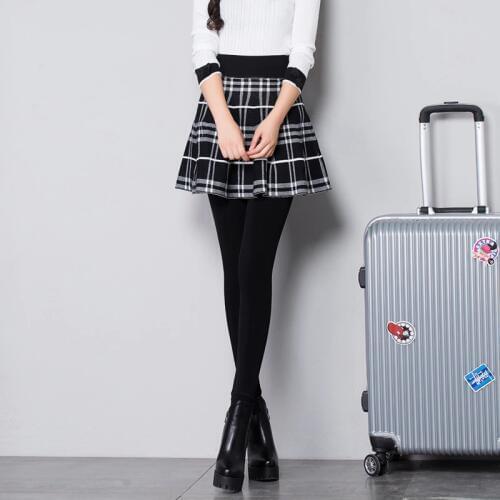 2019 Fake two-piece leggings womens autumn and winter plus velvet padded hakama DDK256